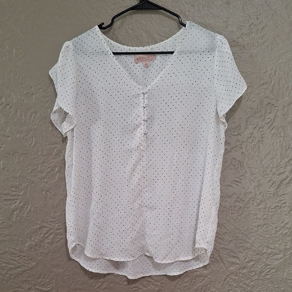Philosophy Wome's  White Dotted Blouse Size L - Picture 1 of 8